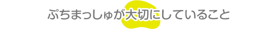 ぷちまっしゅが大切にしていること